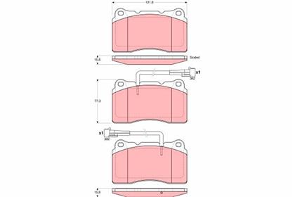 Bremsbelagsatz 15.8mm