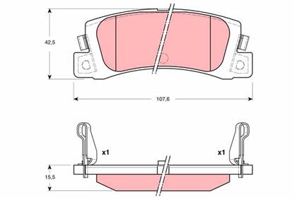 Bremsbelagsatz hinten Toyota