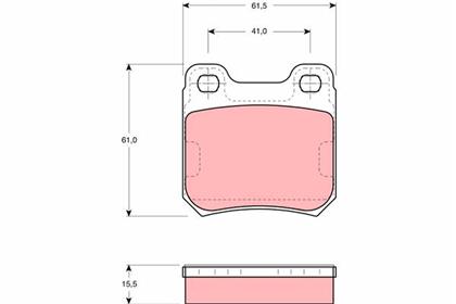 Bremsbelagsatz 15.5mm