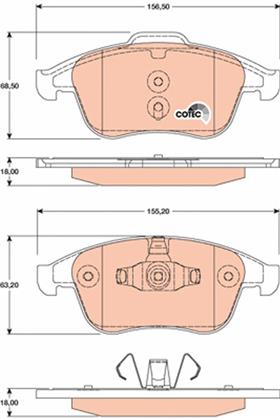 Bremsbelagsatz COTEC vorne Renault
