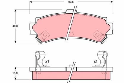 Bremsbelagsatz hinten Nissan