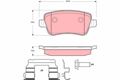 Bremsbelagsatz hinten Fiat
