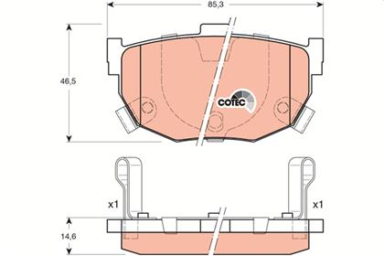 Bremsbelagsatz COTEC hinten Hyundai