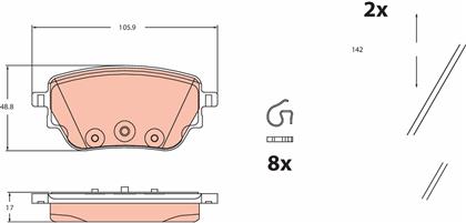 Bremsbelagsatz hinten Mercedes