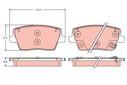Bremsbelagsatz hinten Hyundai