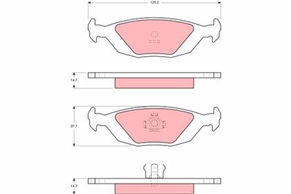 Bremsbelagsatz hinten Saab