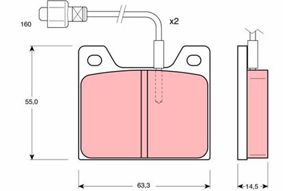 Bremsbelagsatz vorne Talbot