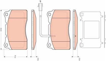 Bremsbelagsatz 15.2mm
