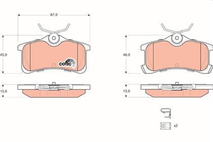 Bremsbelagsatz COTEC hinten Toyota