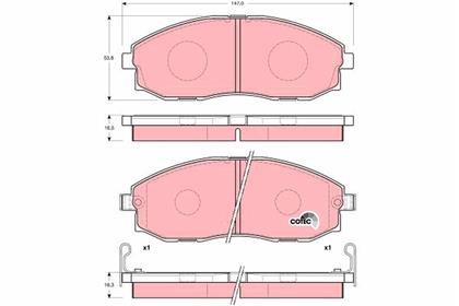 Bremsbelagsatz COTEC vorne Hyundai