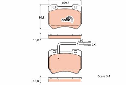 Bremsbelagsatz COTEC vorne Alfa