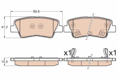 Bremsbelagsatz hinten Hyundai