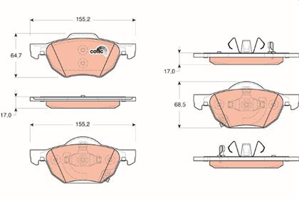Bremsbelagsatz COTEC vorne Honda