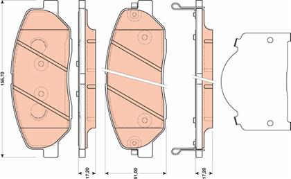 Bremsbelagsatz 17.2mm