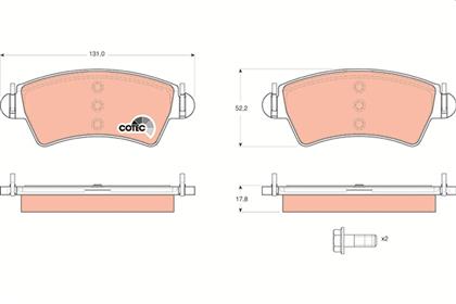 Bremsbelagsatz COTEC vorne Peugeot