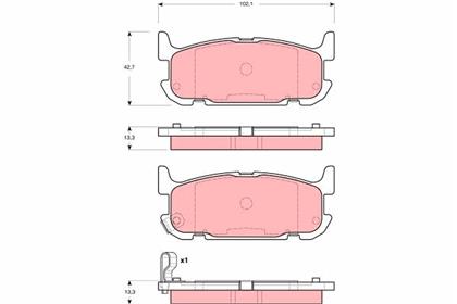Bremsbelagsatz hinten Mazda