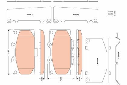 Bremsbelagsatz vorne Subaru