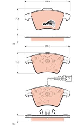 Bremsbelagsatz COTEC vorne VW