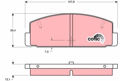 Bremsbelagsatz COTEC hinten Mazda