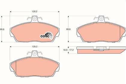Bremsbelagsatz COTEC vorne Land Rover