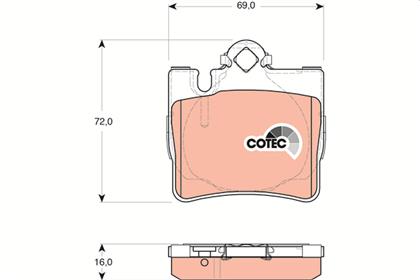 Bremsbelagsatz COTEC hinten Mercedes