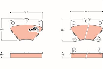 Bremsbelagsatz COTEC hinten Toyota
