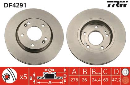 Bremsscheibe belüftet vorne Hyundai