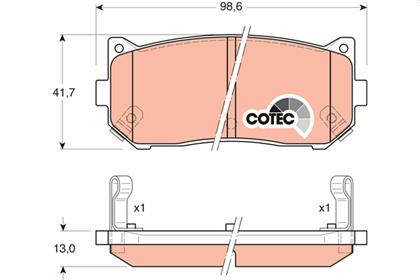 Bremsbelagsatz COTEC hinten Kia