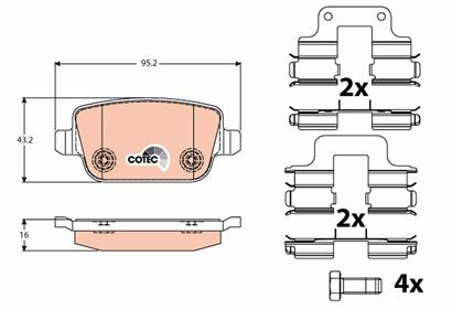 Bremsbelagsatz COTEC hinten Land Rover