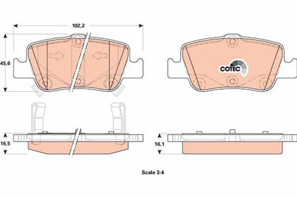 Bremsbelagsatz COTEC hinten Toyota