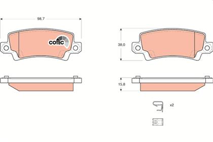 Bremsbelagsatz COTEC hinten Toyota