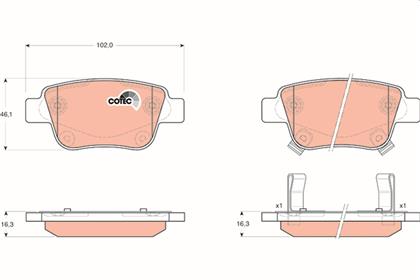 Bremsbelagsatz COTEC hinten Toyota