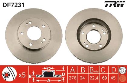 Bremsscheibe belüftet vorne Mitsubishi