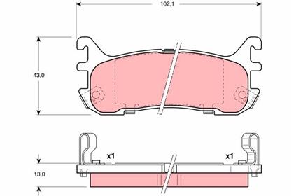 Bremsbelagsatz hinten Mazda