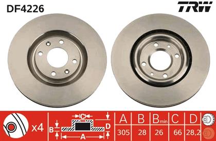 Bremsscheibe belüftet vorne Peugeot