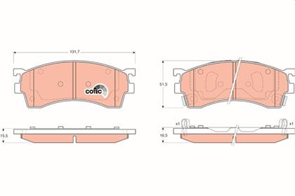 Bremsbelagsatz COTEC vorne Mazda