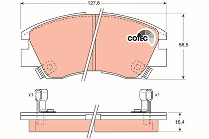 Bremsbelagsatz COTEC vorne Mitsubishi