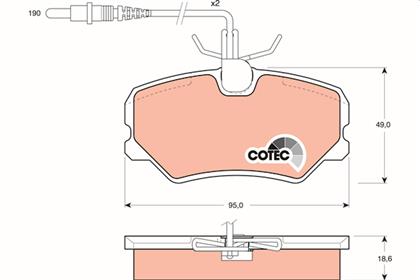 Bremsbelagsatz COTEC vorne Peugeot