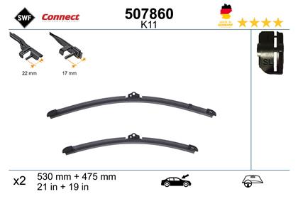Wischblatt K11 530/475mm