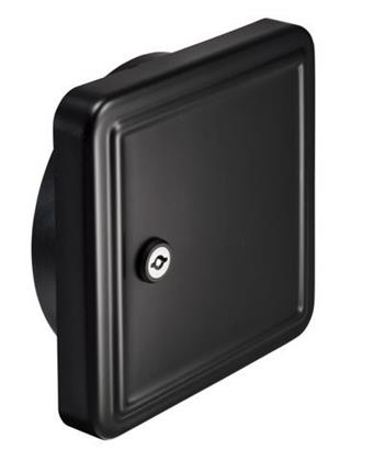 Deckel mit  Flansch, Aus Hd-Pe Schwarz,