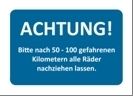 Aufkleber "Räder nachziehen" (250 St.)