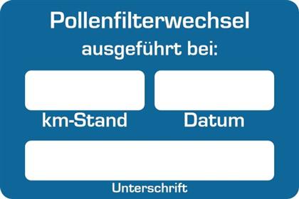 Aufkleber "Pollenfilter-Wechsel" (250 St.)