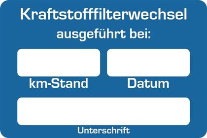 Aufkleber "Kraftstofffilter-Wechsel" (250 St.)