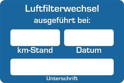 Aufkleber "Luftfilter-Wechsel" (250 St.)