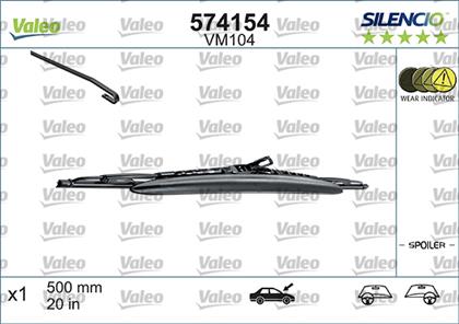 Scheibenwischer mit Spoiler 500 mm Silencio Conventional Single VM104