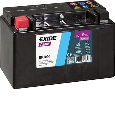 Batterie 12V 9Ah 120A Start-Stop Aux.