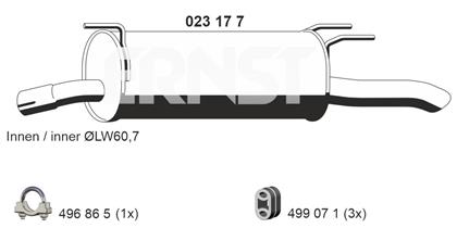 Endschalldämpfer Opel