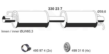 Mittelschalldämpfer Ford