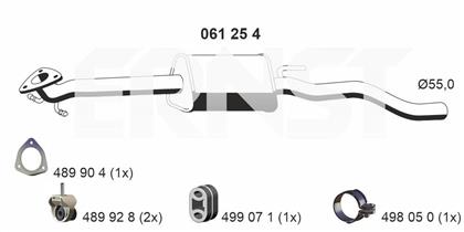 Mittelschalldämpfer Opel