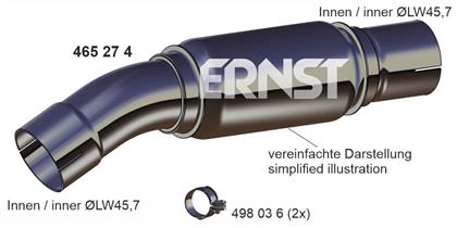 Reparaturrohr, Mittelschalldämpfer
